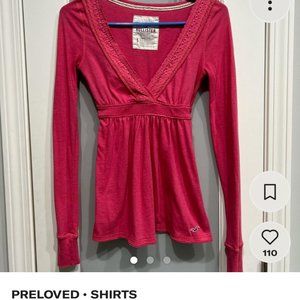 Hot Pink Long Sleeve Hollister Top